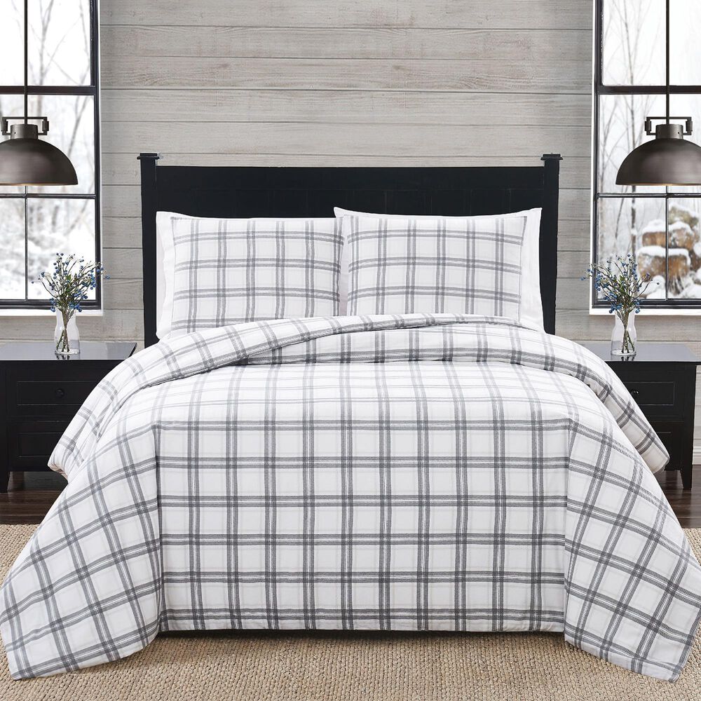 Pem America London Fog 3-Piece Full/Queen Comforter Set in White and Grey, , large
