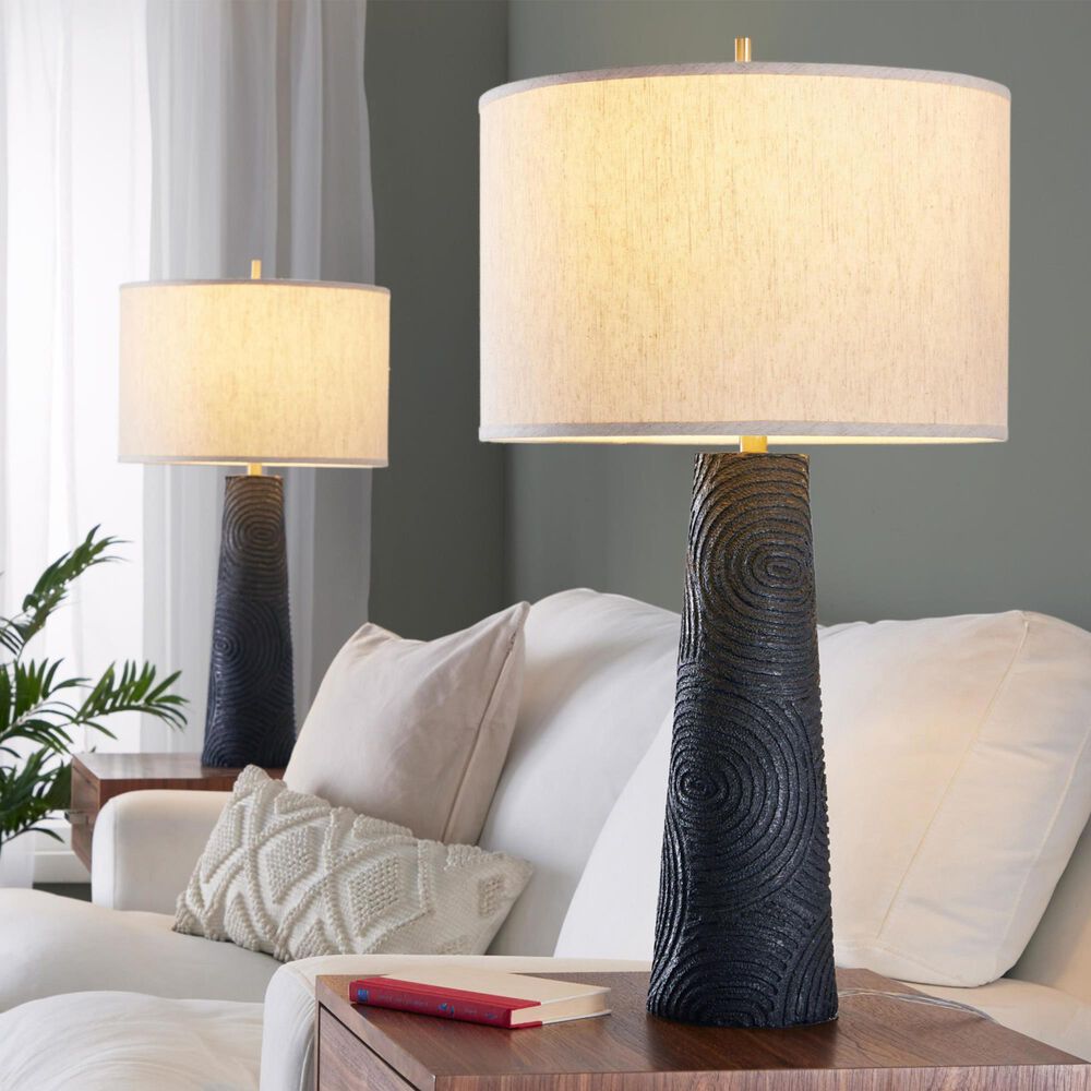 LumiSource Kona 31" Polyresin Table Lamp in Matte Black and Modern Brass (Set of 2), , large