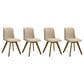 Armen Living Gina Side Chair with Sand Upholstery in Warm Walnut (Set of 4), , large