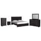 Ashley Belachime 5 Piece King Panel Bedroom Set in Dark Charcoal, , large