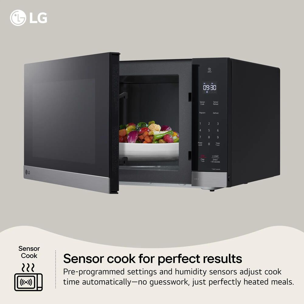 LG 2 Cu. Ft. Over-The-Range Microwave Oven in PrintProof Black Stainless Steel, , large