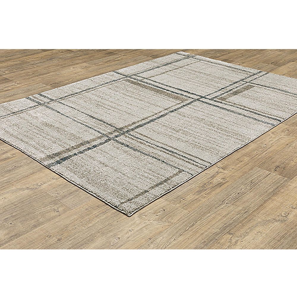 Oriental Weavers Alton Geo Shapes 6&#39;7&quot; x 9&#39;6&quot; Beige and Blue Area Rug, , large