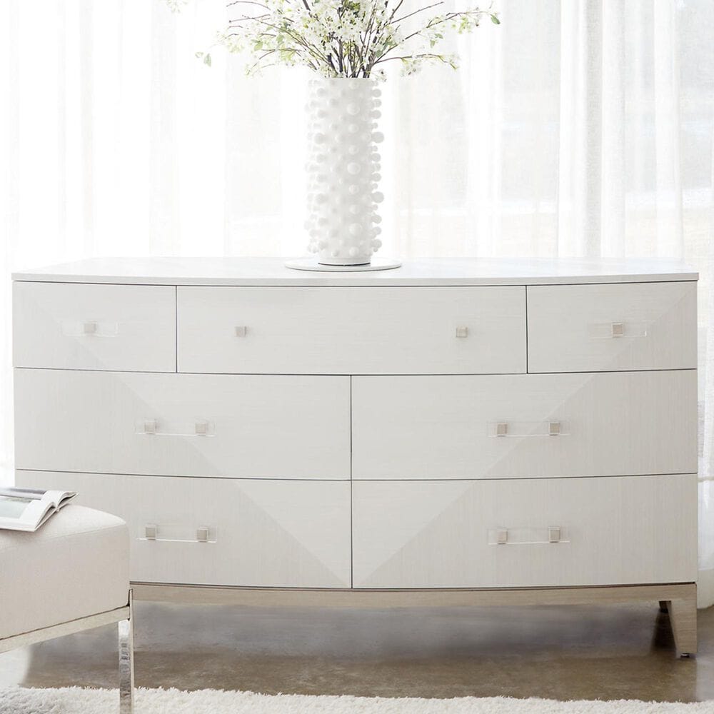 Bernhardt Axiom 7 Drawer Dresser in Linear White and Linear Gray, , large