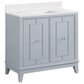 37B Kinsale 36" Single Bathroom Vanity Cabinet in Soft Blue with White Composite Stone Top and Backsplash, , large