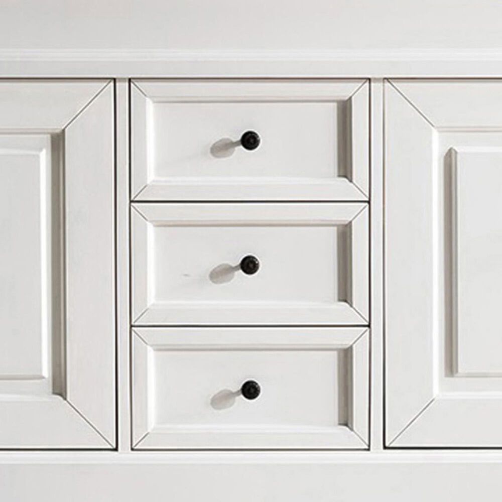 James Martin Vanities Brookfield 72&quot; Double Bathroom Vanity in Bright White with 3 cm Ethereal Noctis Quartz Top and Rectangle Sink, , large