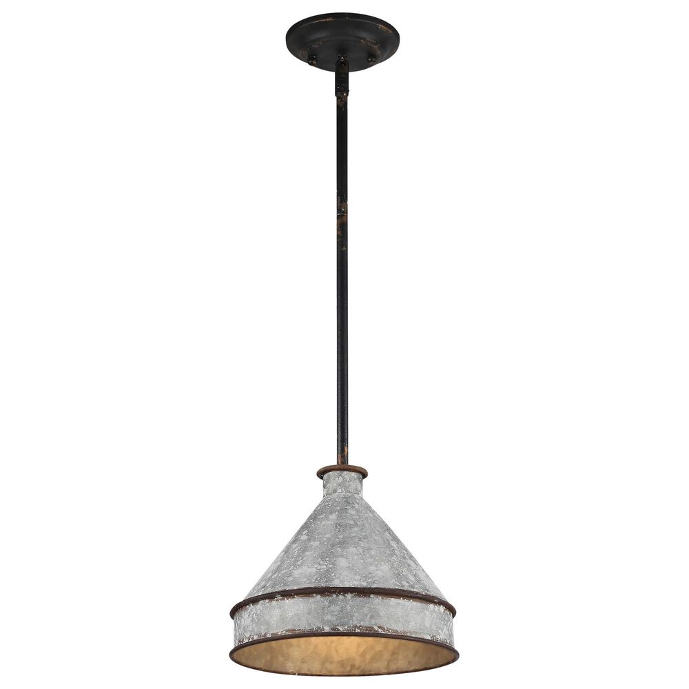 Golden Lighting Jasper 1-Light Pendant in Antique Black and Weathered Gold, , large