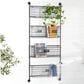 Maple and Jade 5-Slot Decorative Magazine Rack Holder with Suspended Baskets and Label Slot in Matte Black, , large