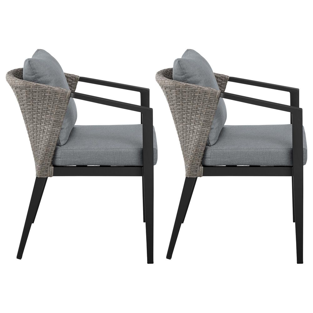 Blue River Aileen Outdoor Dining Chair with Dark Gray Cushion in Black and Gray (Set of 2), , large