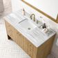 James Martin Vanities Hudson 48" Single Bathroom Vanity in Light Natural Oak with 3 cm Arctic Fall Solid Surface Top and Rectangular Sink, , large