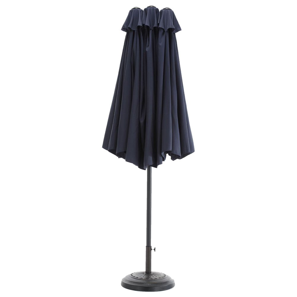 Hearth and Haven 14.8&#39; Double Sided Outdoor Umbrella without Base in Navy Blue, , large
