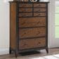 St Claire Home Fenmore 6-Drawer Chest in Mocha and Distressed Cherry, , large