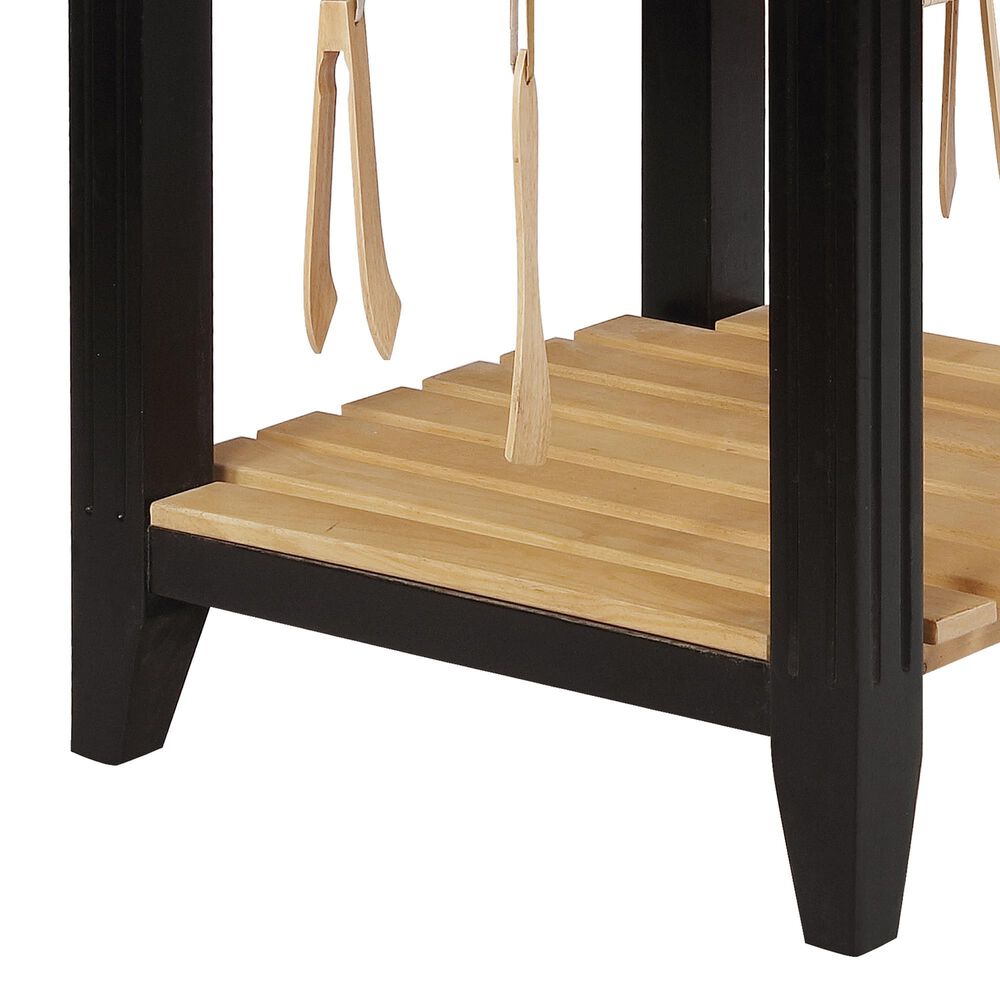 Linon Home Decor Kolton Kitchen Island in Black and Natural, , large