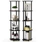 HOMLUX 5-Tier Multi-Purpose Corner Open Bookshelf in Espresso and Black (Set of 2), , large