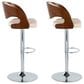 Lumisource Pino Adjustable Swivel Barstool with Cream Cushion in Chrome and Walnut (Set of 2), , large