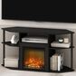 HOMLUX 47" Corner TV Stand with No Heat Electric Fireplace in Americano and Black, , large