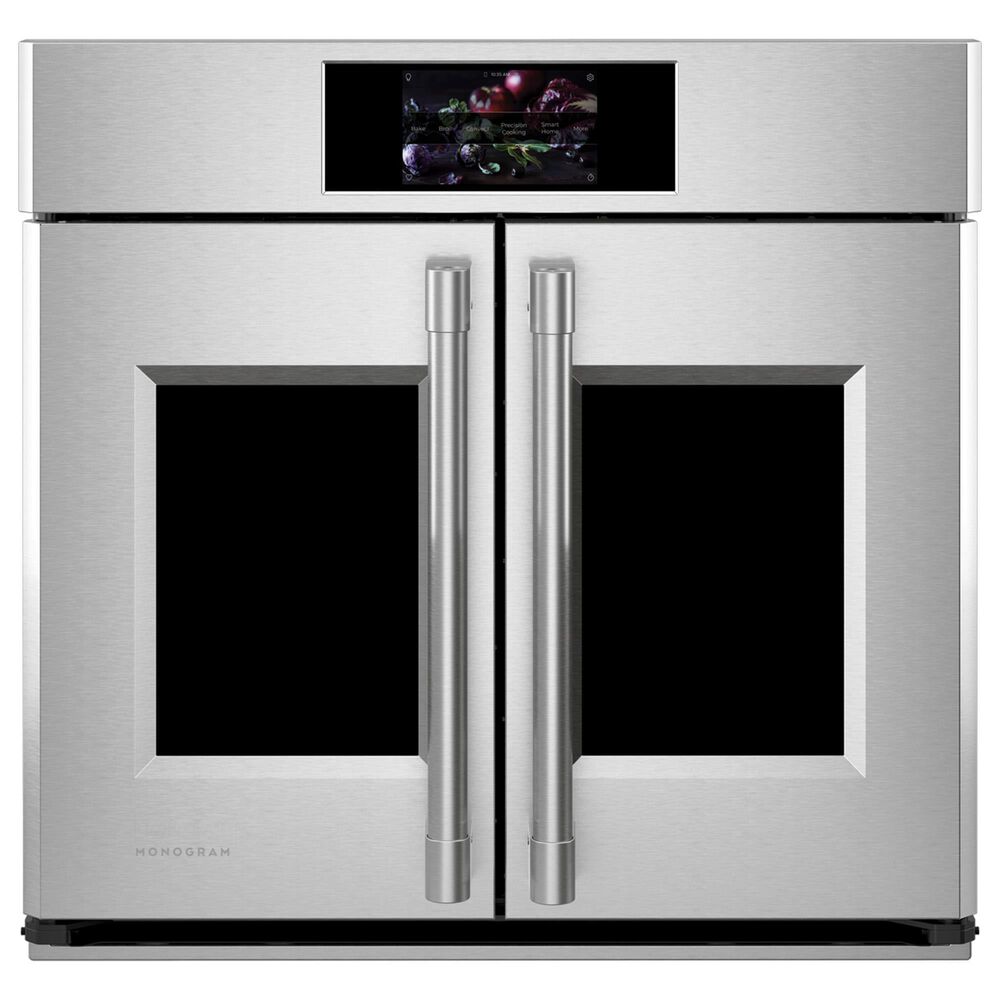 Monogram Statement 30&quot; Smart French Door Electric Single Wall Oven in Stainless Steel, , large