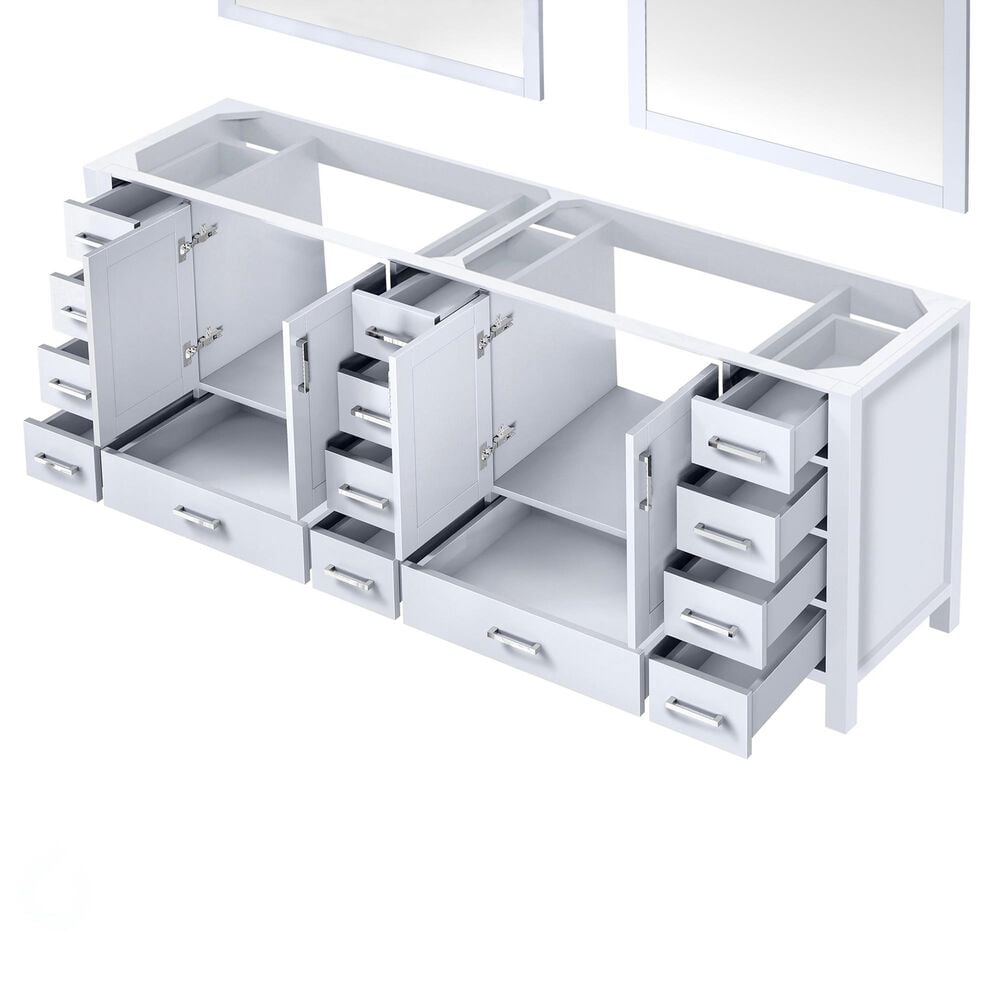 Lexora Home Jacques 84&quot; Double Bathroom Vanity Cabinet Only in Distressed Grey and 34&quot; Mirrors, , large