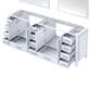 Lexora Home Jacques 84" Double Bathroom Vanity Cabinet Only in Distressed Grey and 34" Mirrors, , large