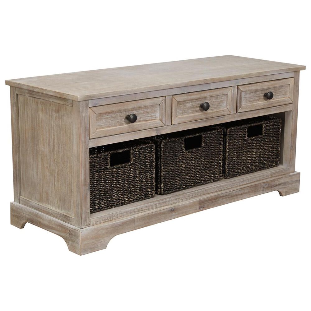 Signature Design by Ashley Oslember 3 Drawers Storage Bench in Light Brown, , large