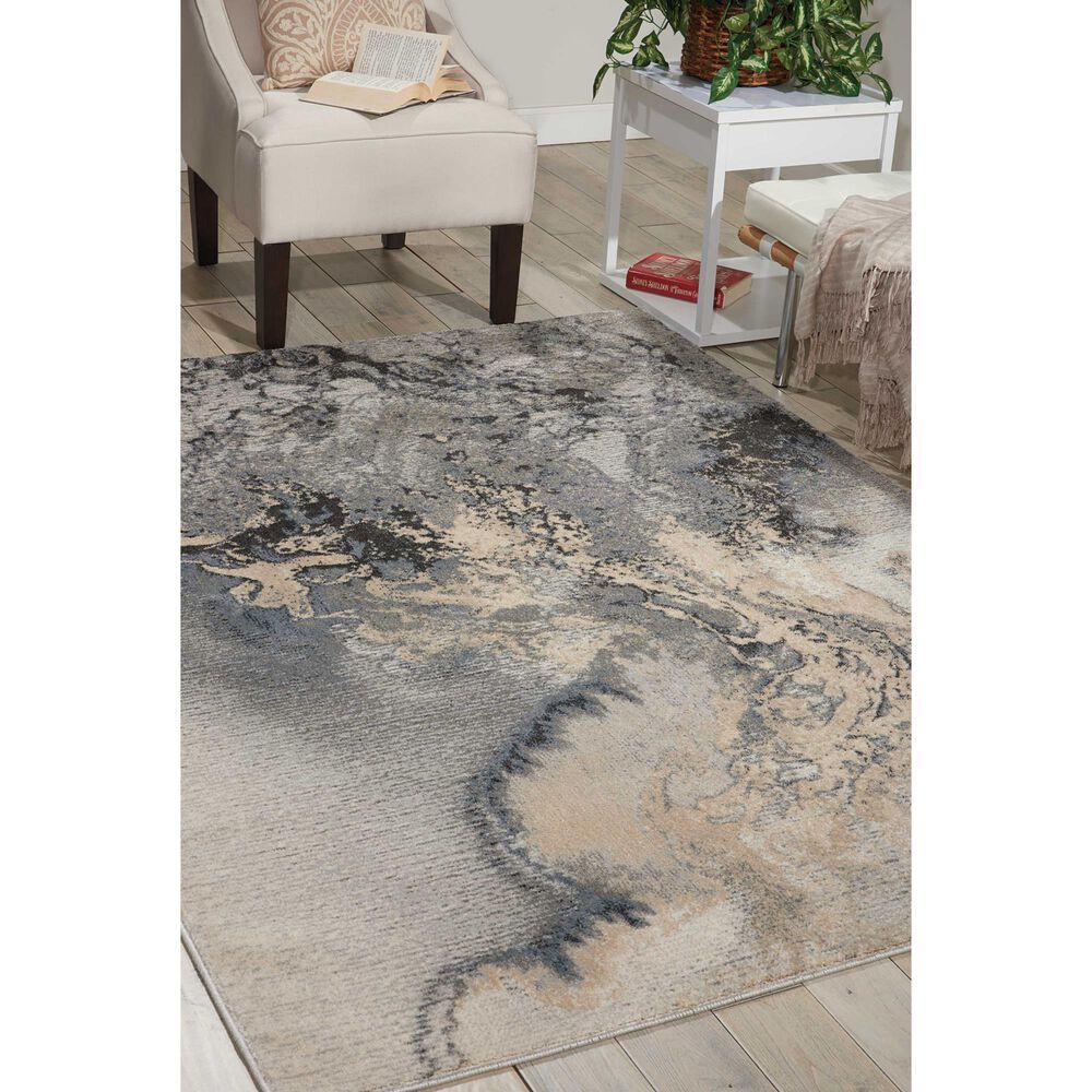 Nourison Maxell Grey 5&#39;3&quot; x 7&#39;3&quot; Area Rug, , large