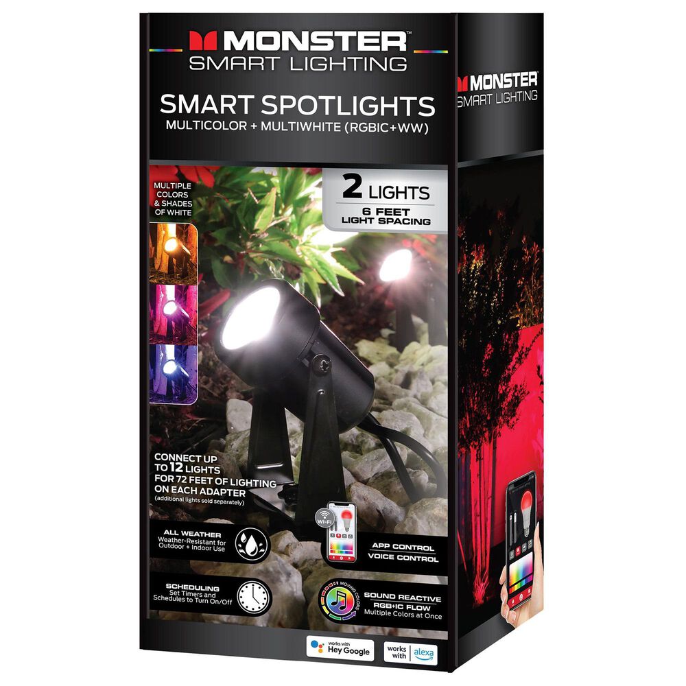 Monster Illuminessence Smart Outdoor Spotlight in Multicolor (2 Pack), , large