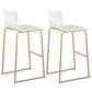 Lumisource Mara Barstool with White Cushion in Gold (Set of 2), , large