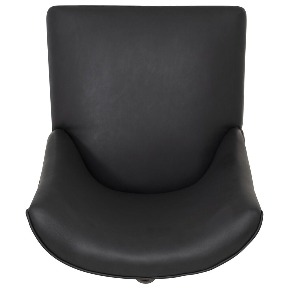 Linon Home Decor Adler Side Chair with Black Faux Leather Cushion in Black, , large