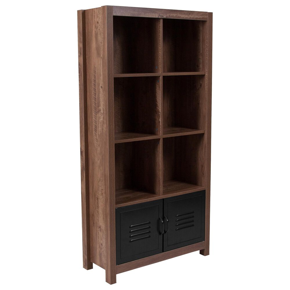 Flash Furniture New Lancaster 6-Cube Storage Bookcase in Brown, , large