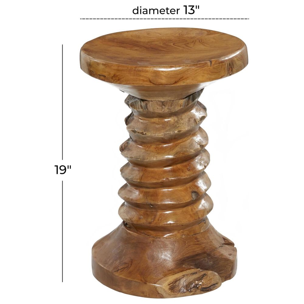 Maple and Jade Handmade Live Edge Accent End Table in Brown, , large