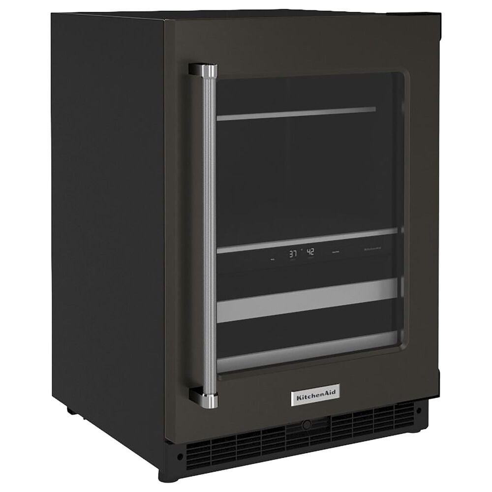 KitchenAid 24&quot; Beverage Center with Right Hinge and Metal-Front Racks in Black Stainless Steel, , large
