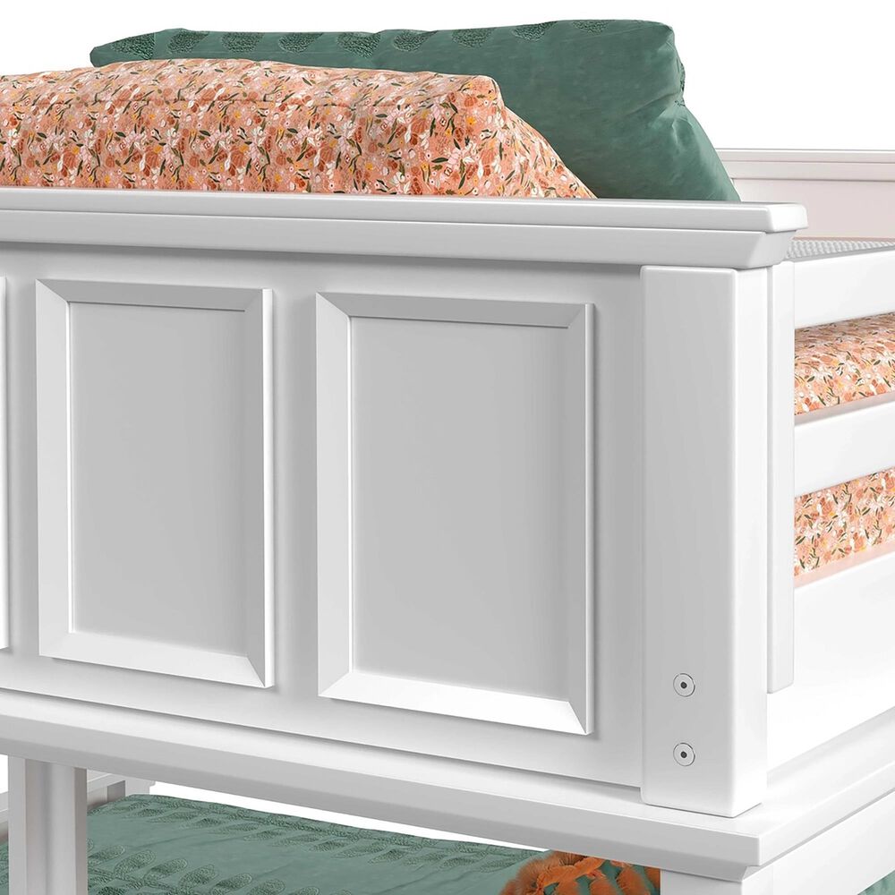 Mayberry Hill Hampton Twin Over Full Bunk Loft Bed with Staircase and Desk in White, , large