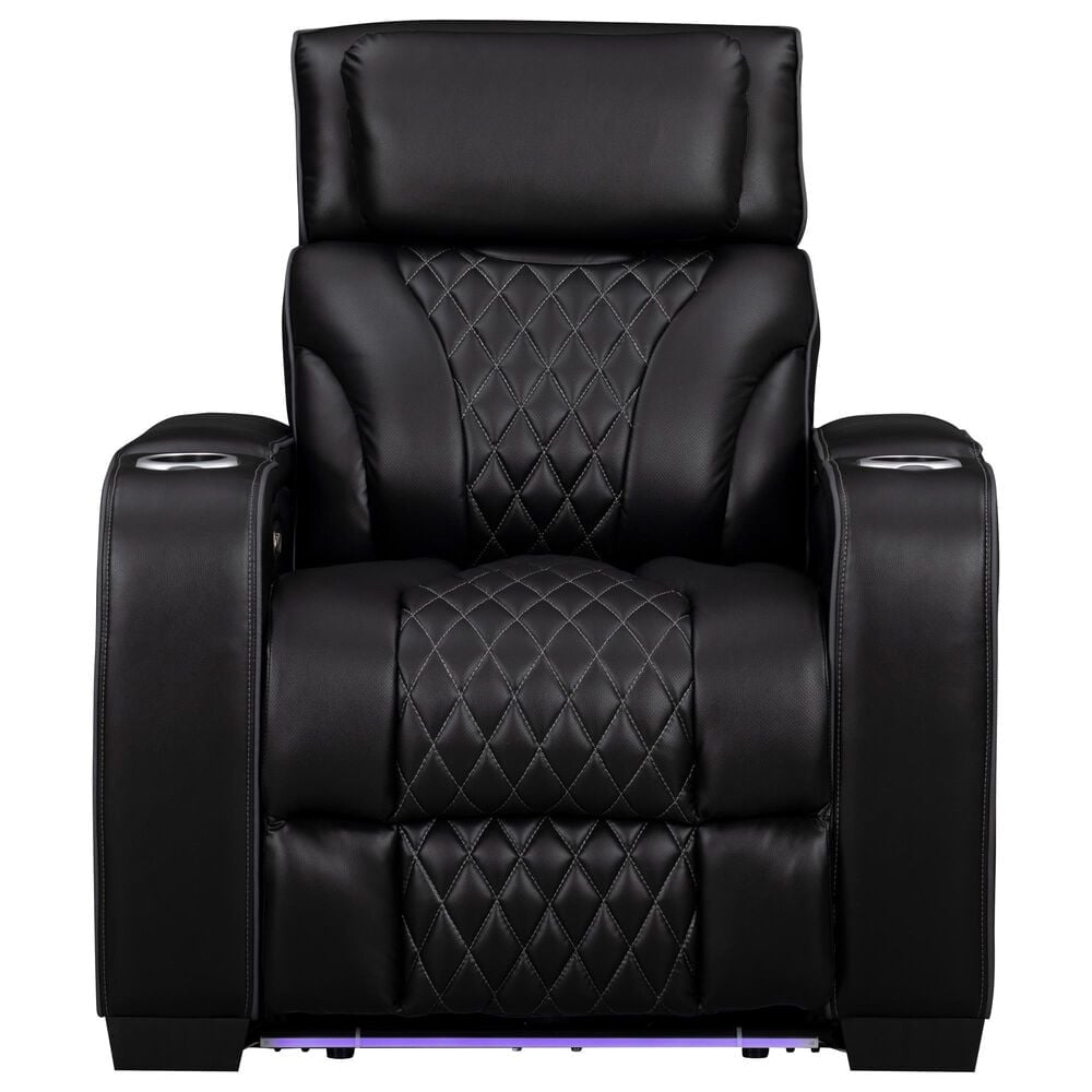 Titanic Furniture All Star Power Recliner with Power Headrest in Black, , large