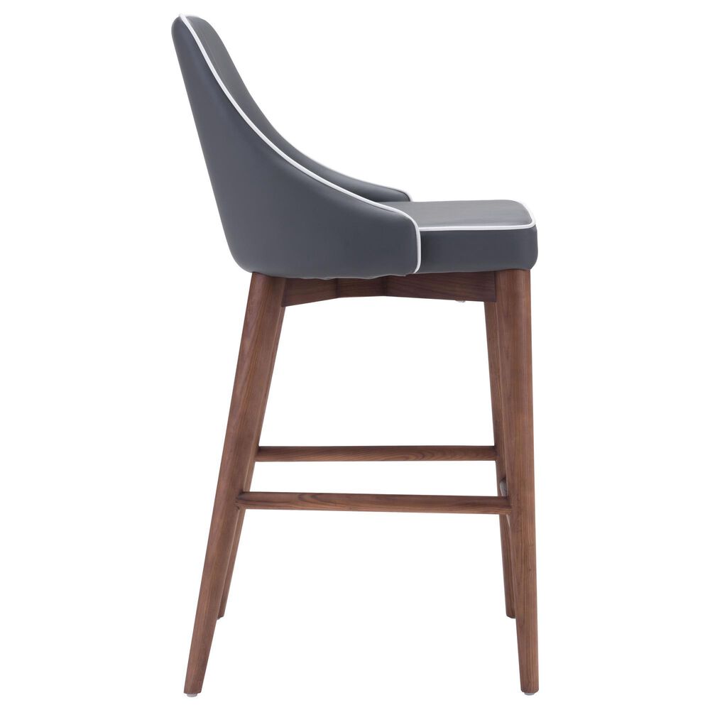 Zuo Modern Moor Counter Chair in Dark Gray/Brown, , large