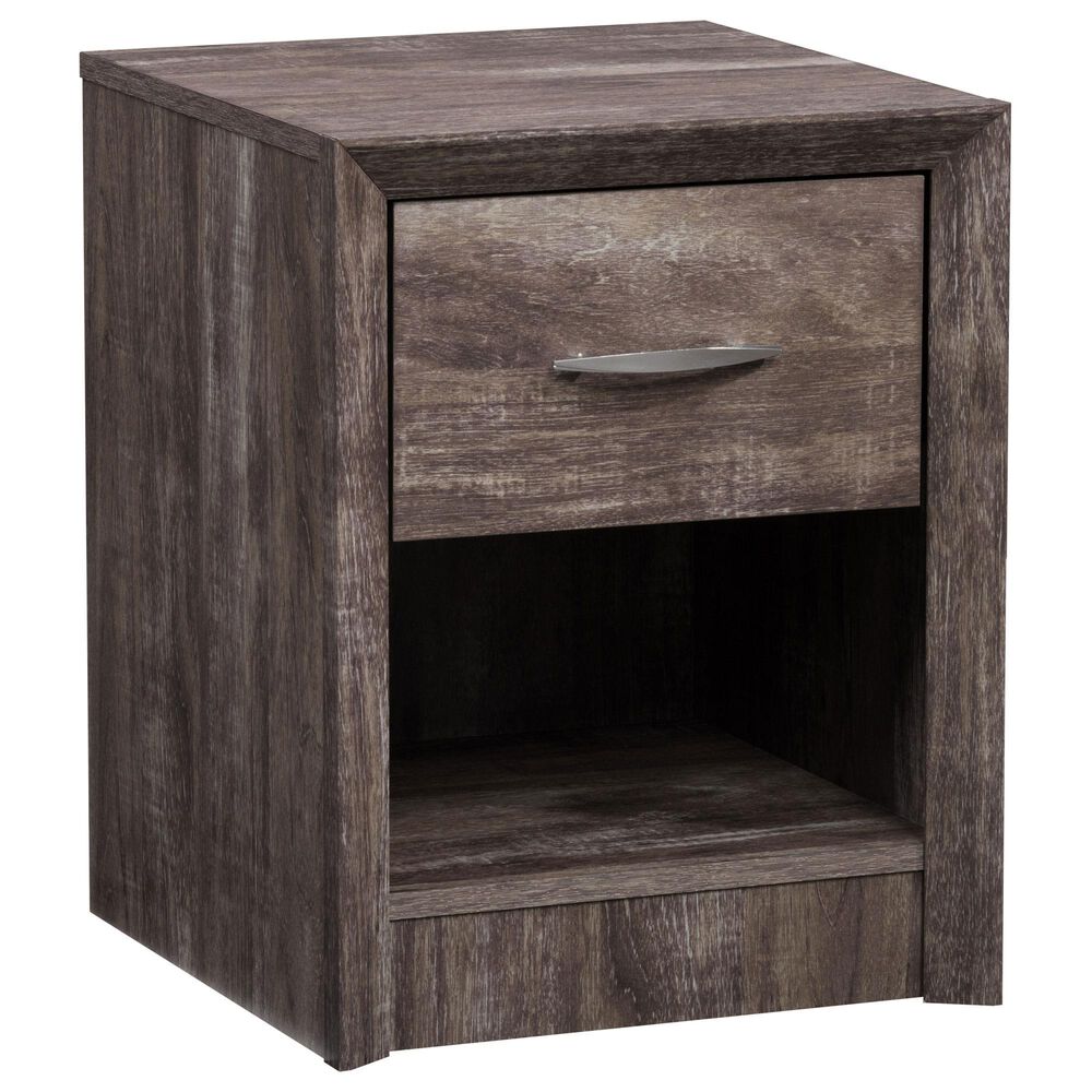 CorLiving Newport 1 Drawer Nightstand in Grey Washed Oak, , large