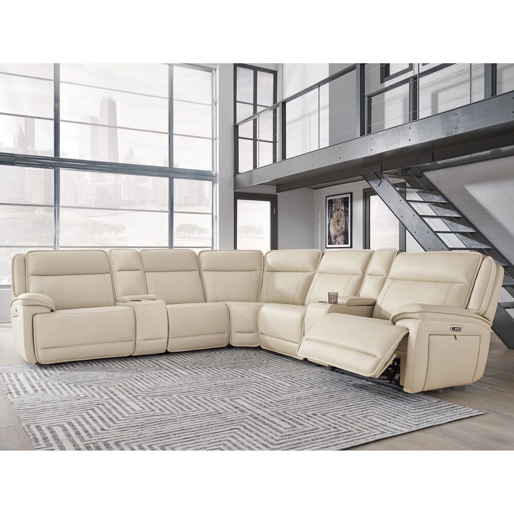 Ashley Double Deal 7-Piece Power Symmetrical Reclining Sectional with 2 Consoles in Almond, , large