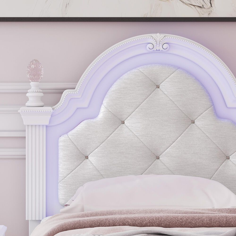 Ashley Kozlani Twin Upholstered Panel Bed in Matte White, , large