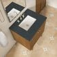 James Martin Laurent 30" Single Bathroom Vanity in Honey Oak with 3 cm Charcoal Soapstone Silestone Top and Rectangular Sink, , large