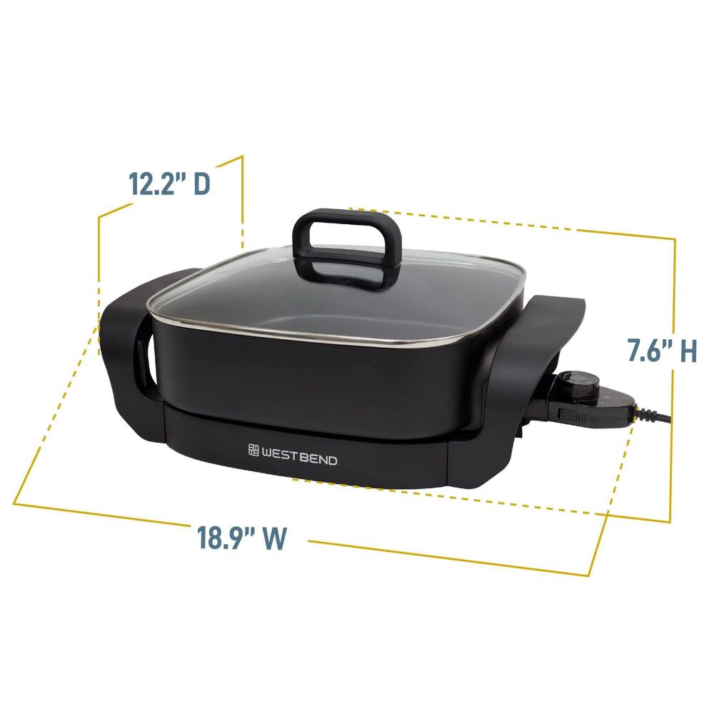 West Bend 12 Electric Skillet with Non-Stick Coating, in Black SKWB12BK13