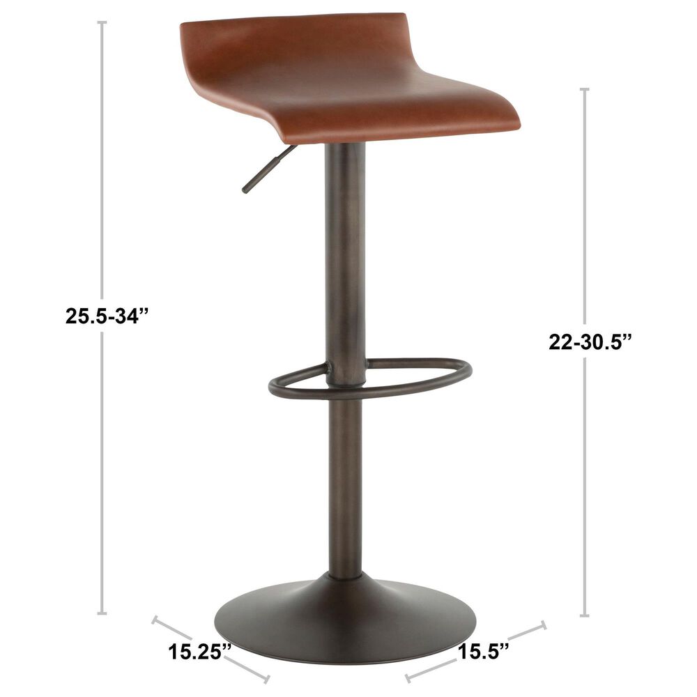 Lumisource Ale Adjustable Swivel Barstool in Green &#40;Set of 2&#41;, , large