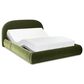 Jennifer Taylor Home Archie Puffy Grounded Queen Upholstered Platform Bed in Olive Green, , large