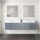Lexora Home Geneva 80" Double Bathroom Vanity in Dark Grey with 2 cm White Carrara Marble Top and Rectangular Sinks, , large