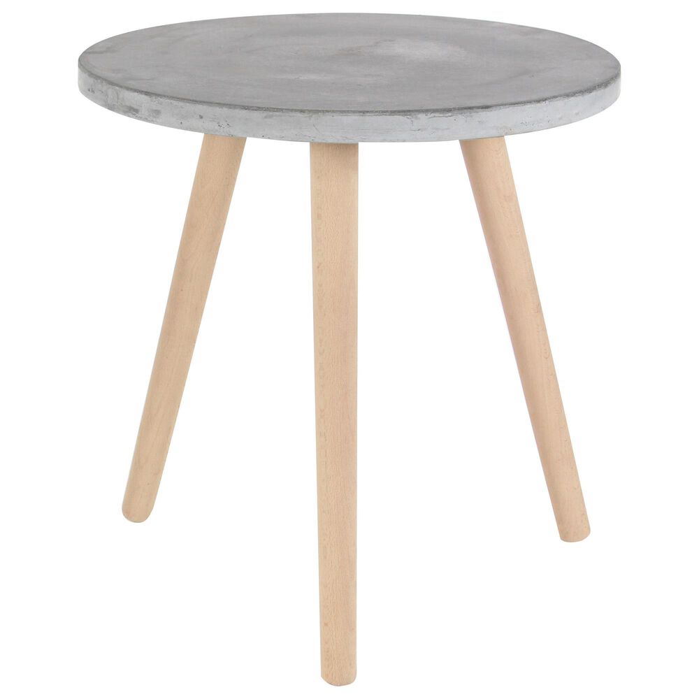 Maple and Jade Clay Accent Table in Light Grey and Brown, , large