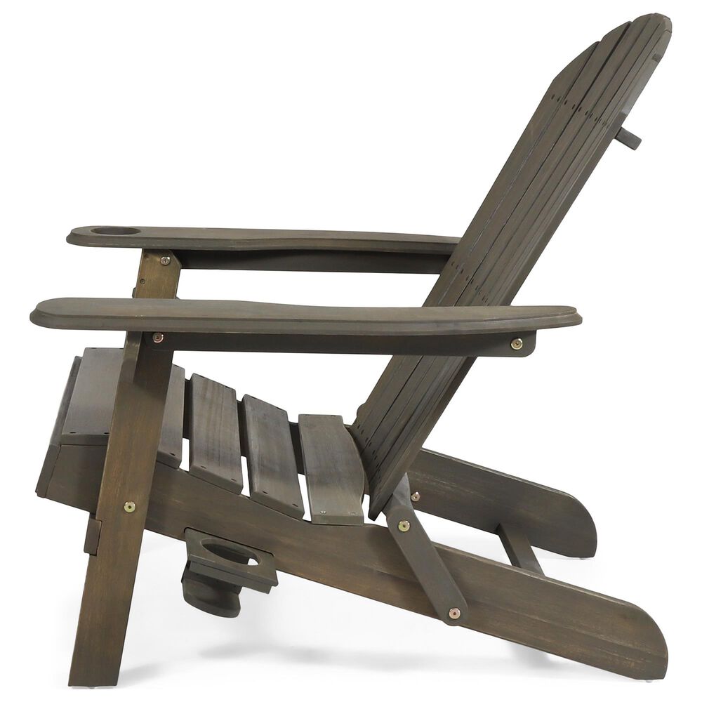 Hearth and Haven Bellwood Outdoor Folding Adirondack Chair in Grey, , large