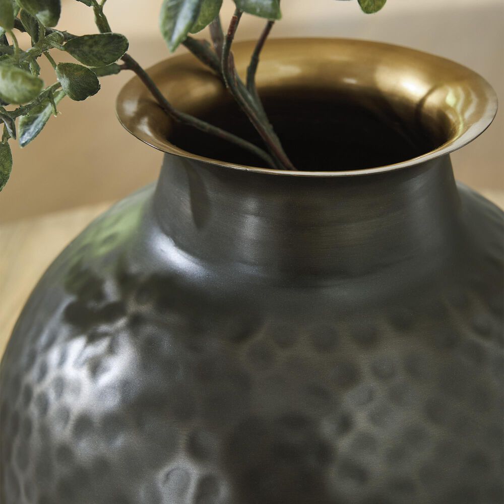 Ashley Woody 11.75" Vase in Pewter and Gold, , large