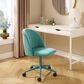 Linden Boulevard Velvet Desk Chair in Aqua, , large