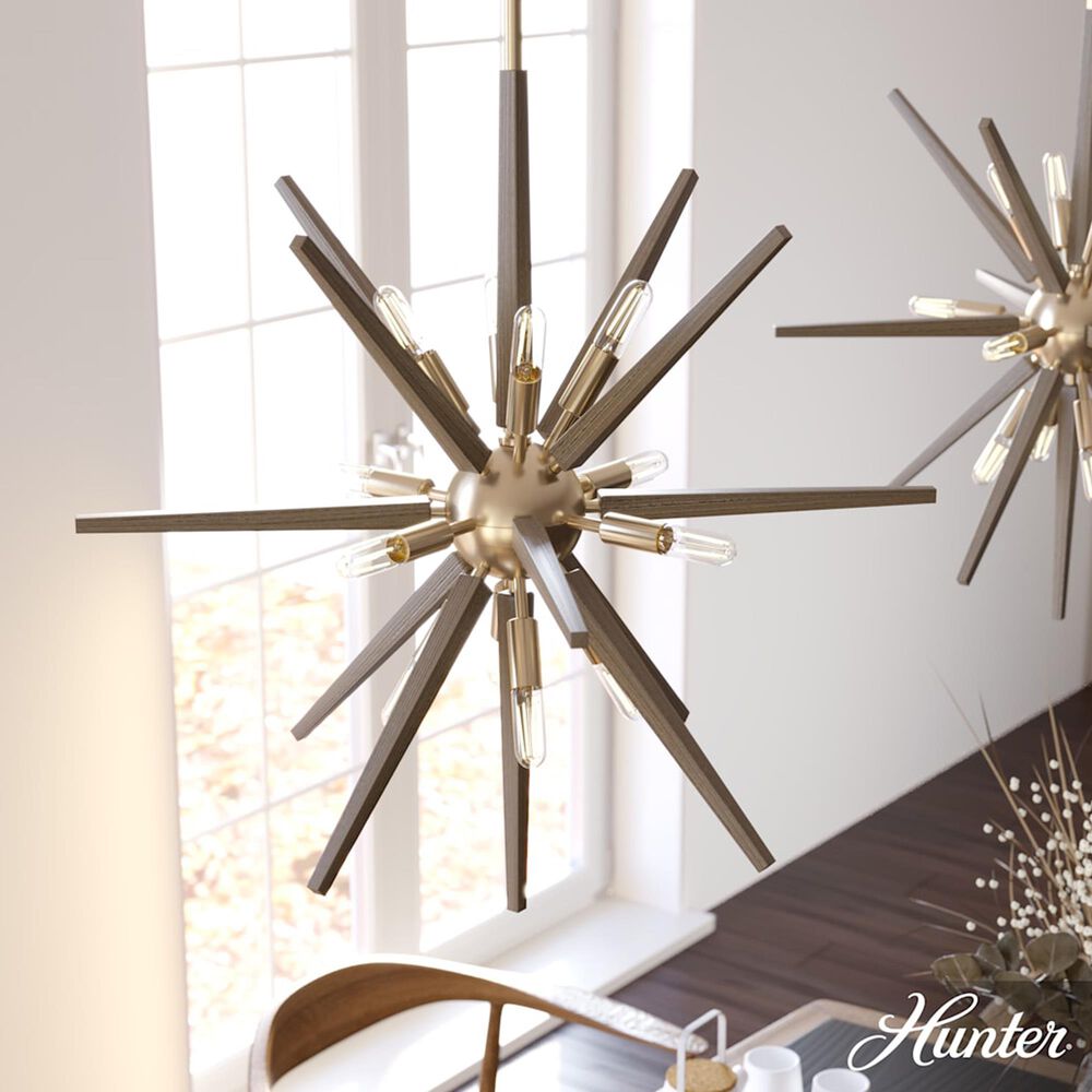 Hunter Jupiter Star 24&quot; 12-Light Pendant in Alturas Gold, , large