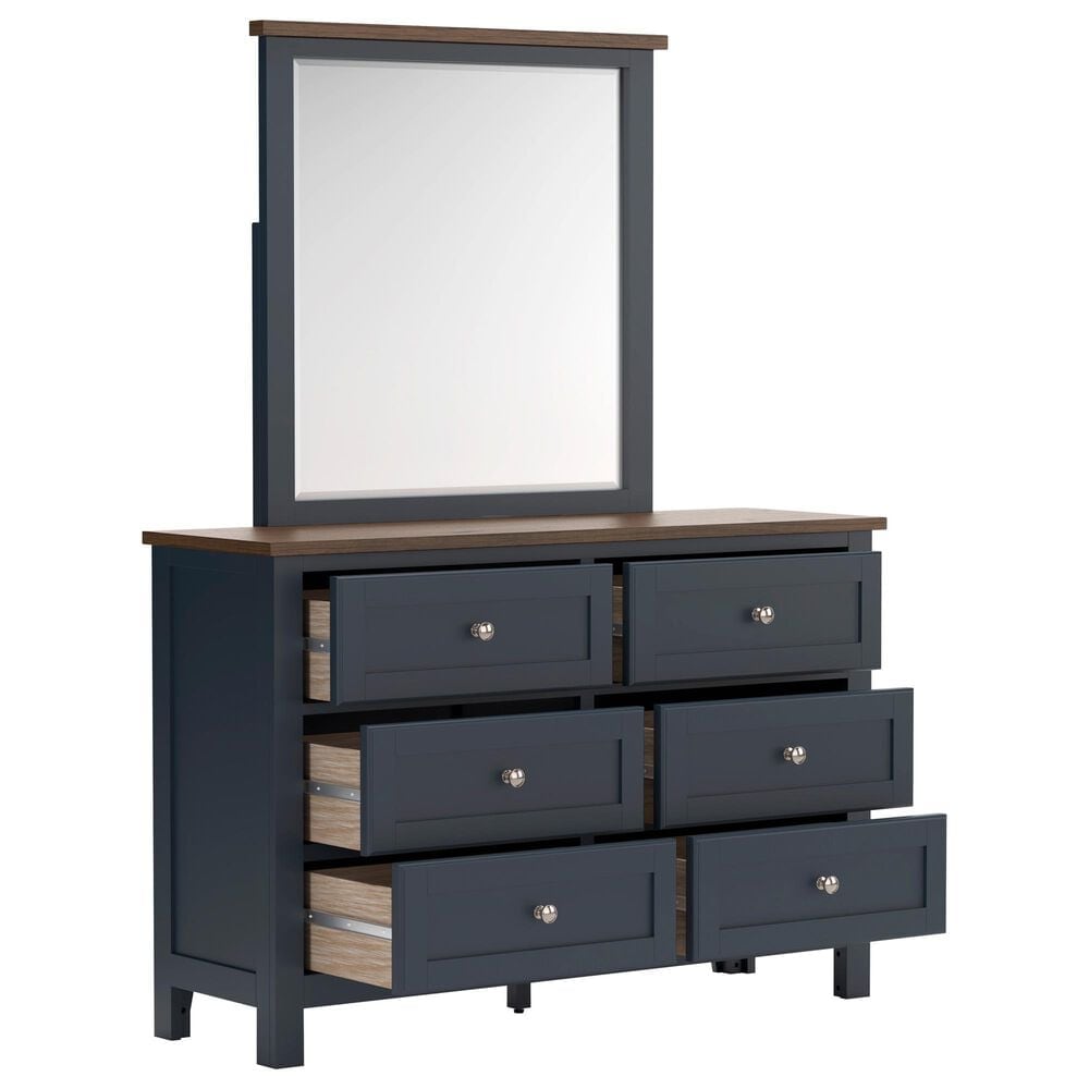 Ashley Landocken 4-Piece Queen Bedroom Set in Brown and Blue, , large