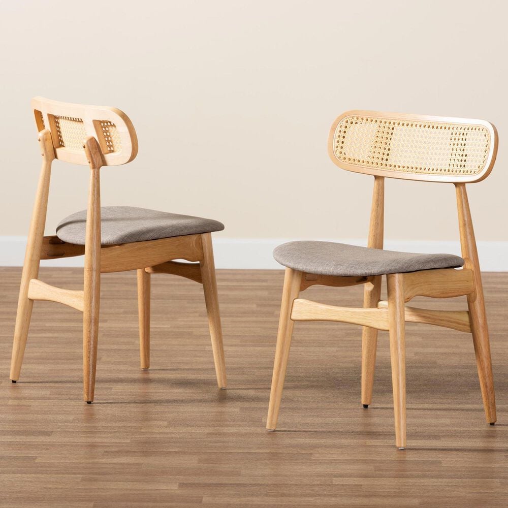 Baxton Studio Tarana Side Chair in Natural Oak and Light Brown (Set of 2), , large