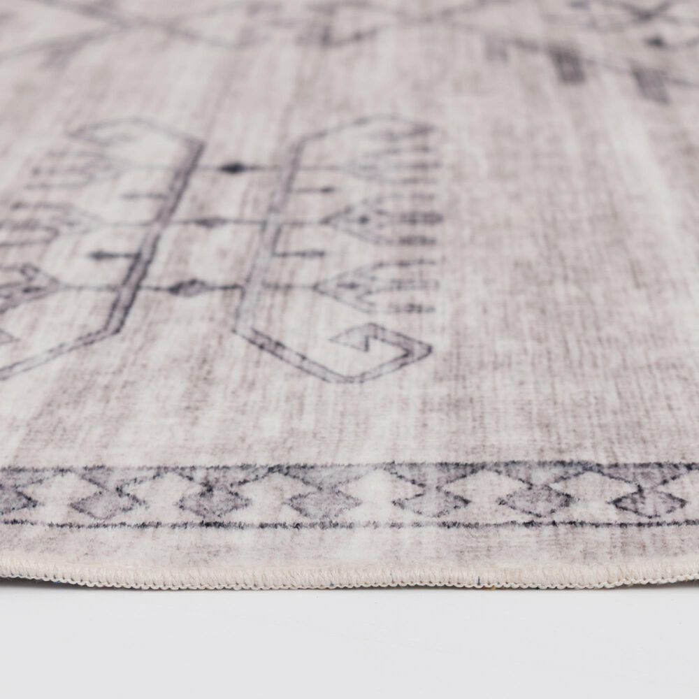 Central Oriental Rugease Aminah Light Gray 5' x 7' Area Rug, , large