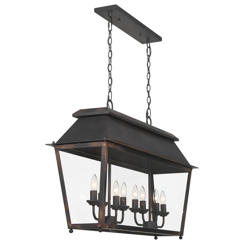 Golden Lighting Abingdon 8-Light Linear Pendant in Antique Black, , large